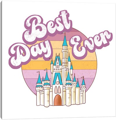 Best Day Ever Retro Castle III Canvas Art Print - Ephrazy Graphics