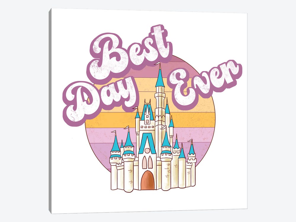 Best Day Ever Retro Castle III by Ephrazy Graphics 1-piece Canvas Art Print
