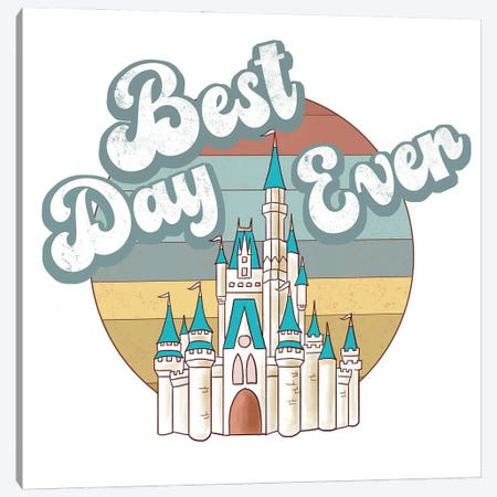 Best Day Ever Retro Castle IV Canvas Print #EPG131} by Ephrazy Graphics Art Print