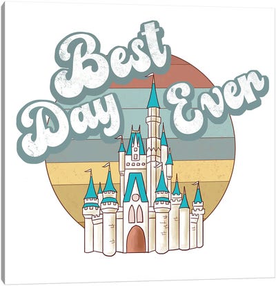 Best Day Ever Retro Castle IV Canvas Art Print - Castle & Palace Art