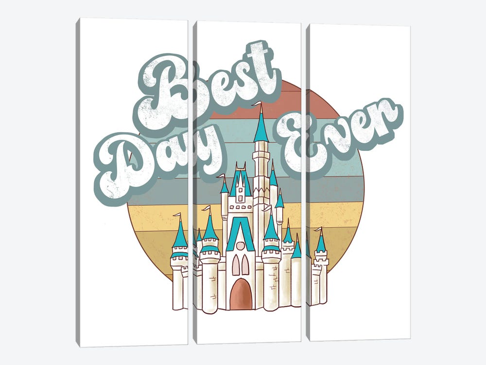 Best Day Ever Retro Castle IV by Ephrazy Graphics 3-piece Canvas Wall Art