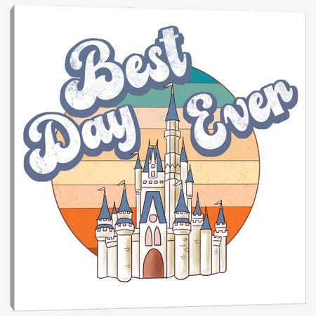 Best Day Ever Retro Castle VIII Canvas Print #EPG134} by Ephrazy Graphics Canvas Wall Art
