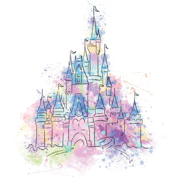 Magic Kingdom Watercolor Castle