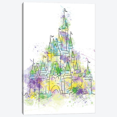 Magic Kingdom Mardi Gras Castle Canvas Print #EPG137} by Ephrazy Graphics Canvas Wall Art
