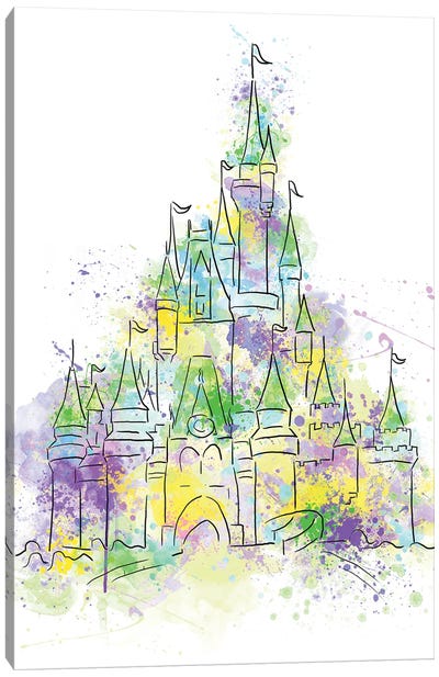 Magic Kingdom Mardi Gras Castle Canvas Art Print - Ephrazy Graphics
