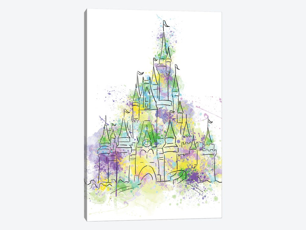 Magic Kingdom Mardi Gras Castle by Ephrazy Graphics 1-piece Canvas Art
