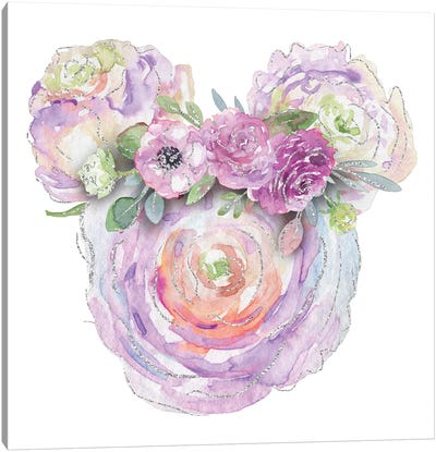 Floral Mouse Canvas Art Print - Ephrazy Graphics