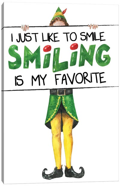 Elf II. I Just Like To Smile Canvas Art Print - Holiday Movies
