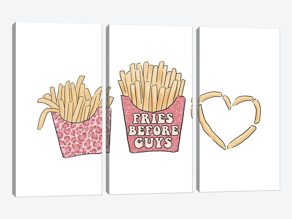 Fries Before Guys by Ephrazy Graphics 3-piece Canvas Wall Art