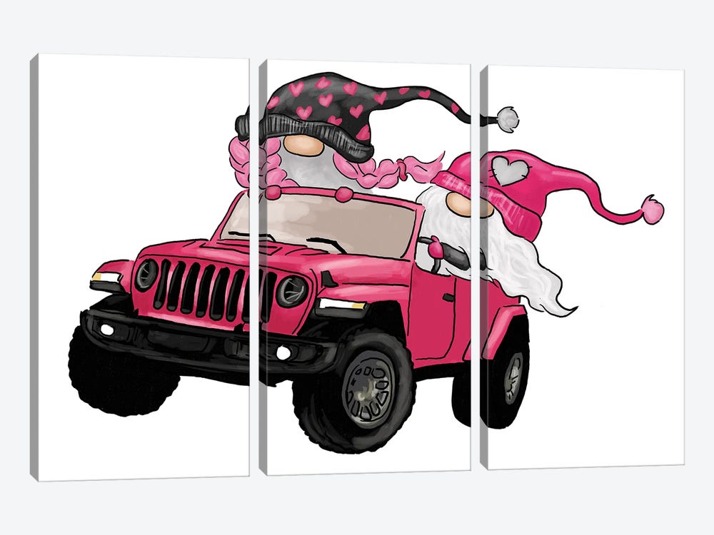Valentine Off Road With Gnomies by Ephrazy Graphics 3-piece Canvas Artwork