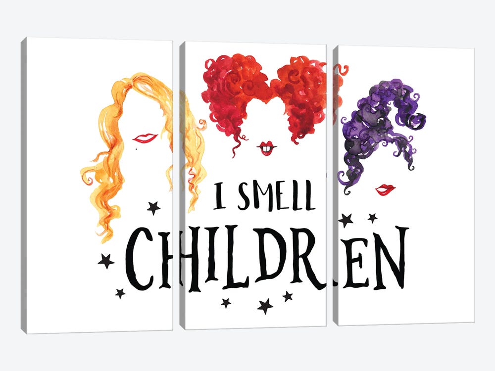 Sanderson Sisters. I Smell Children by Ephrazy Graphics 3-piece Canvas Wall Art