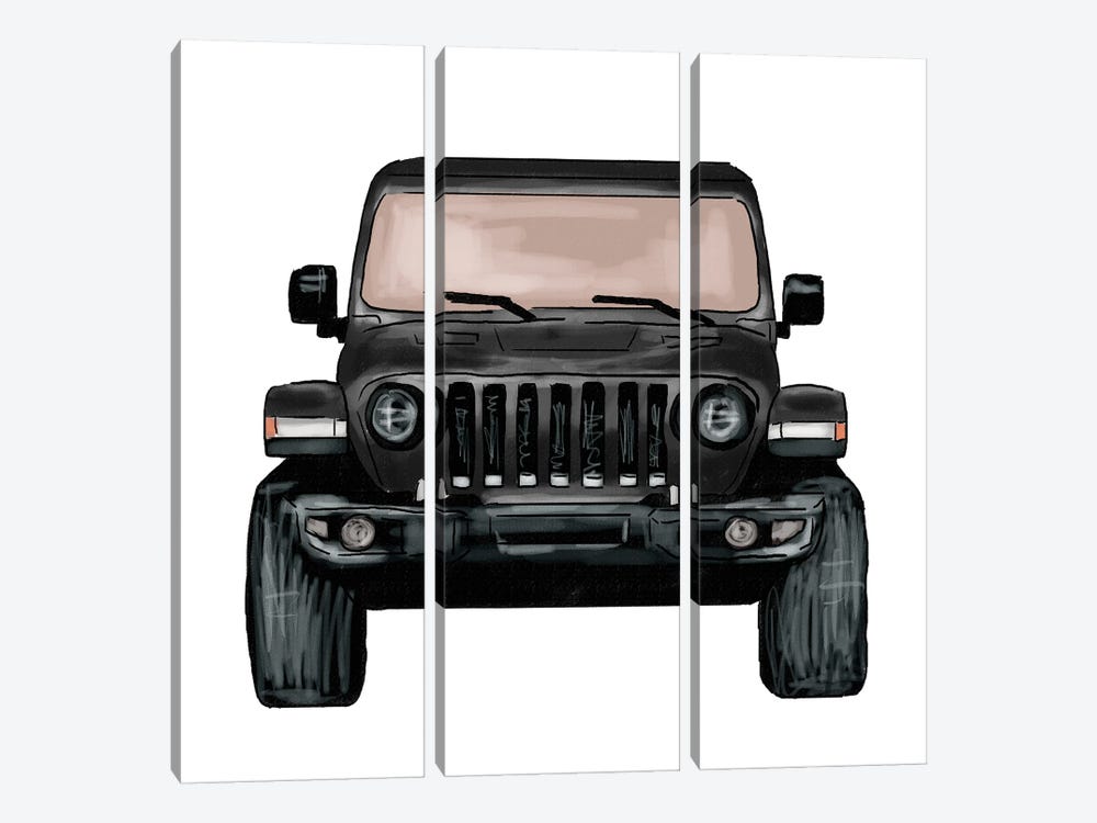 Black Off Road by Ephrazy Graphics 3-piece Canvas Art Print