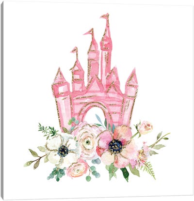 Princess Floral Castle Canvas Art Print - Ephrazy Graphics