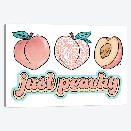 Retro Just Peachy Canvas Print #EPG159} by Ephrazy Graphics Canvas Print