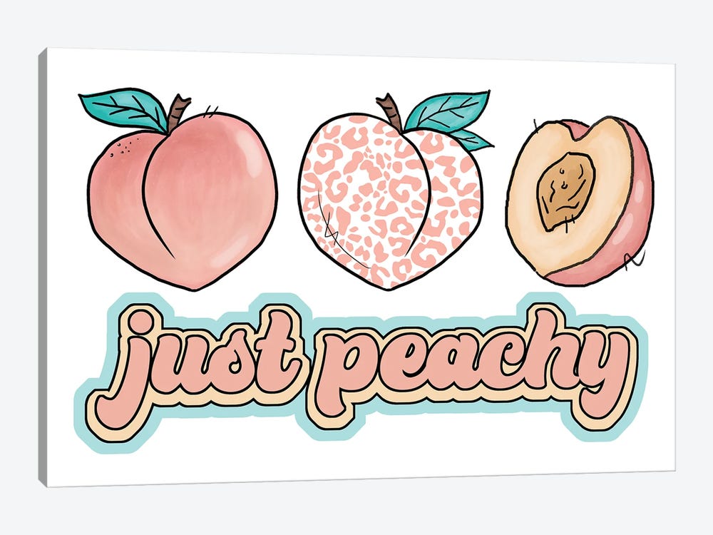 Retro Just Peachy by Ephrazy Graphics 1-piece Canvas Art