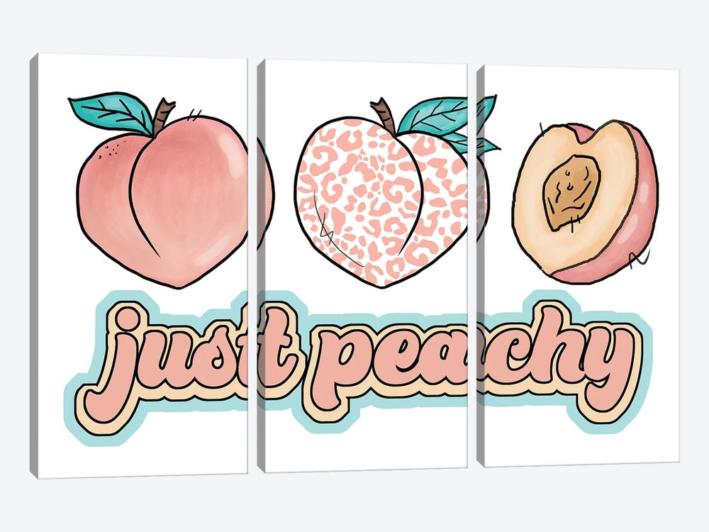 Retro Just Peachy by Ephrazy Graphics 3-piece Canvas Art