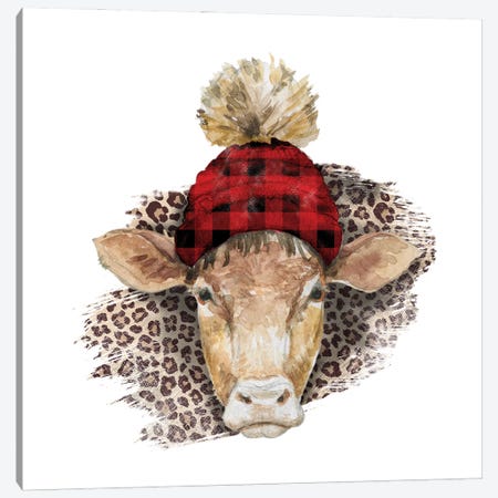 Cow Head Christmas II Canvas Print #EPG15} by Ephrazy Graphics Art Print