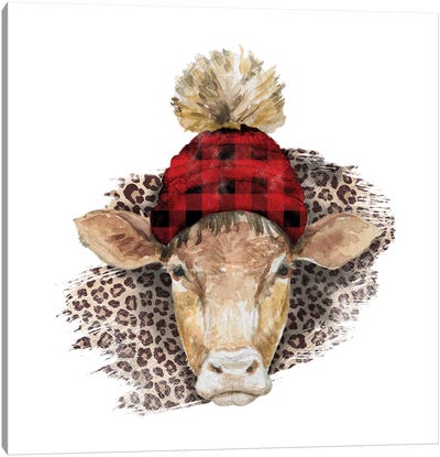 Cow Head Christmas II Canvas Art Print - Ephrazy Graphics