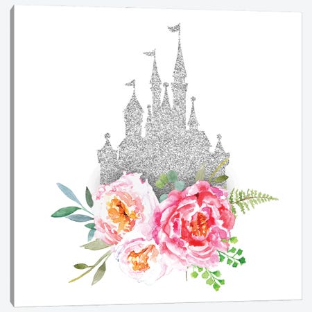 Silver Princess Floral Castle Canvas Print #EPG165} by Ephrazy Graphics Canvas Print