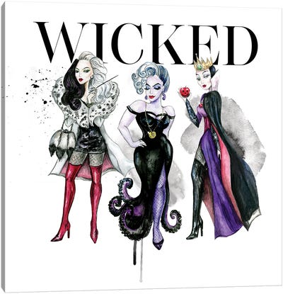 Wicked Villains Canvas Art Print - Cruella de Vil