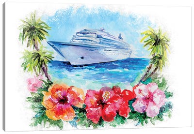 Cruise Ship Canvas Art Print - Hibiscus Art