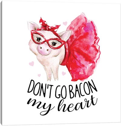 Don't Go Bacon My Heart Canvas Art Print - Polka Dot Patterns