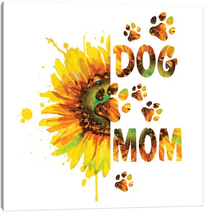Sunflower Dog Mom Canvas Art Print - Ephrazy Graphics