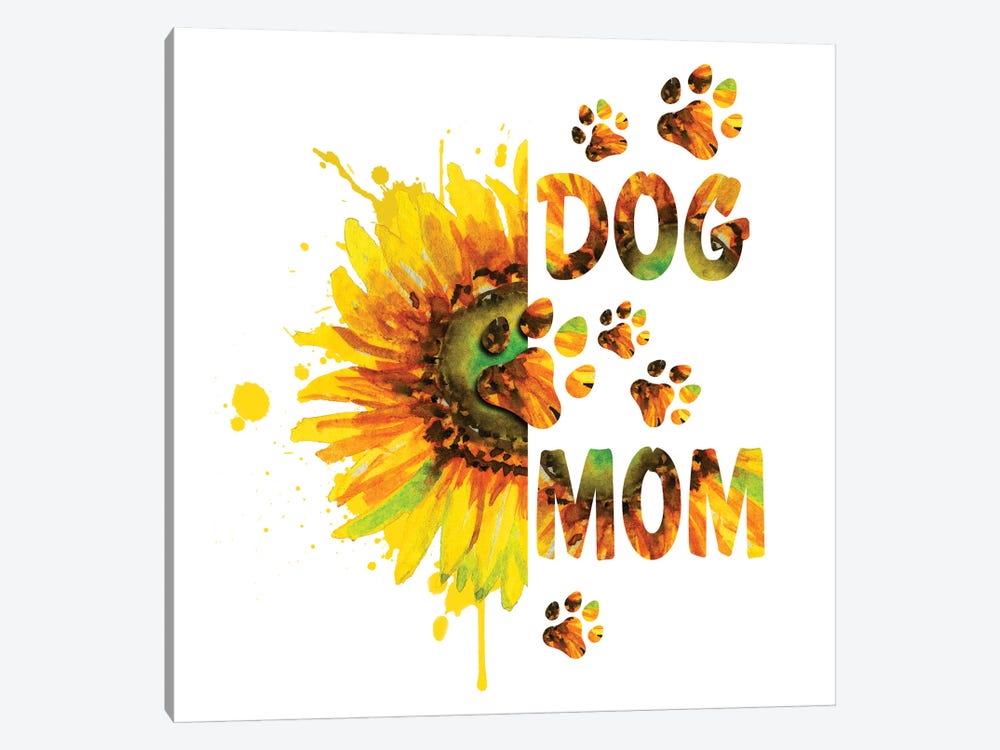 Sunflower Dog Mom by Ephrazy Graphics 1-piece Canvas Print