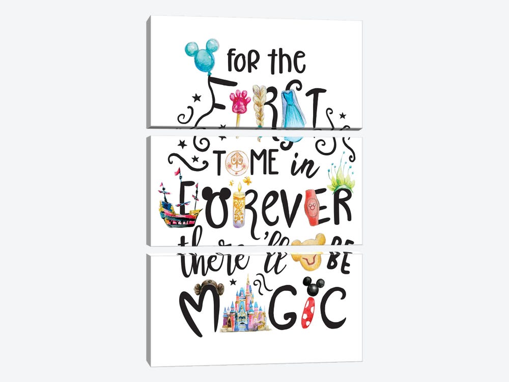 For The First Time In Forever There'll Be Magic by Ephrazy Graphics 3-piece Canvas Print
