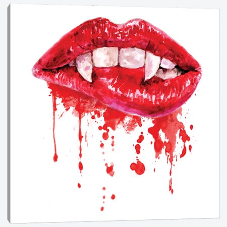 Vampire Lips Canvas Print #EPG190} by Ephrazy Graphics Canvas Print