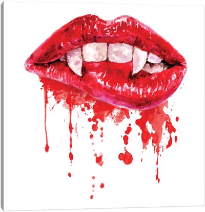 Vampire Lips Canvas Art Print - Vampire Art
