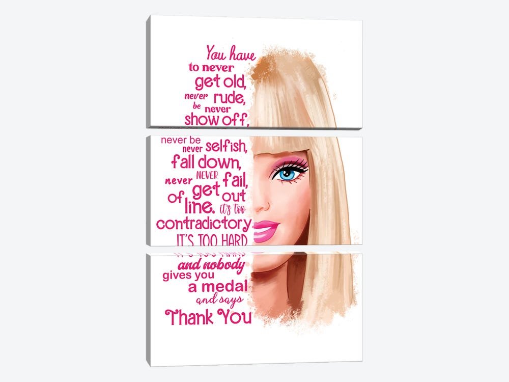 Barbie You Have To Never Get Old by Ephrazy Graphics 3-piece Canvas Artwork