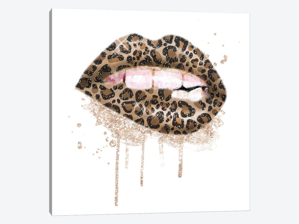 Leopard Glitter Lips by Ephrazy Graphics 1-piece Art Print