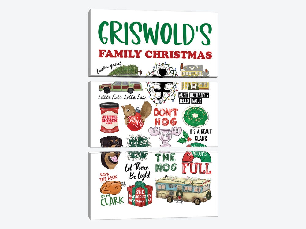 Griswold Family Christmas by Ephrazy Graphics 3-piece Canvas Wall Art