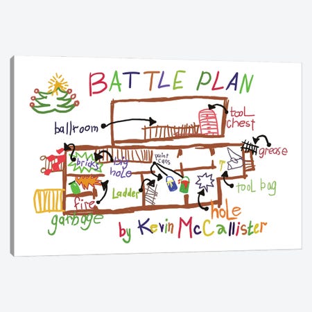 Home Alone Battle Plan Canvas Print #EPG218} by Ephrazy Graphics Canvas Art