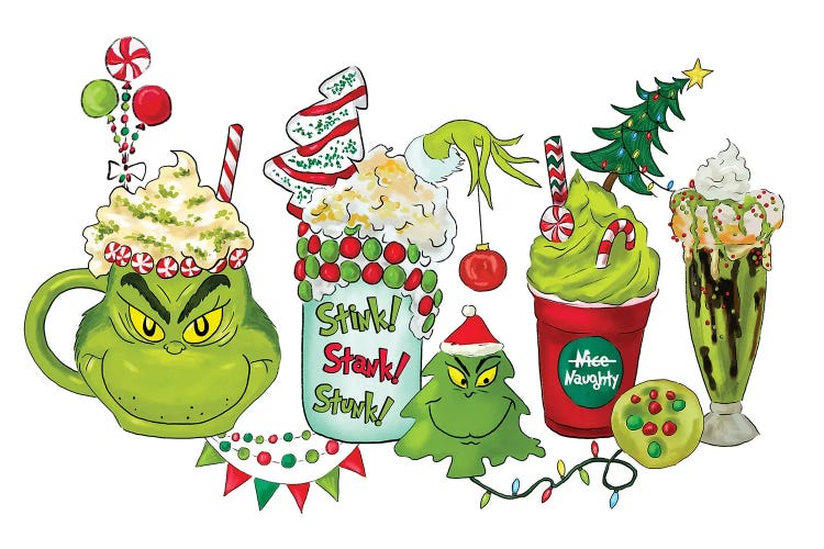 Grinch Latte by Ephrazy Graphics wall art