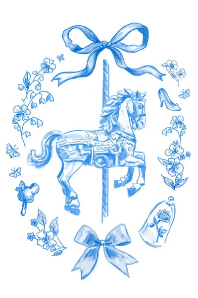 Watercolor Magic Carousel by Ephrazy Graphics canvas print