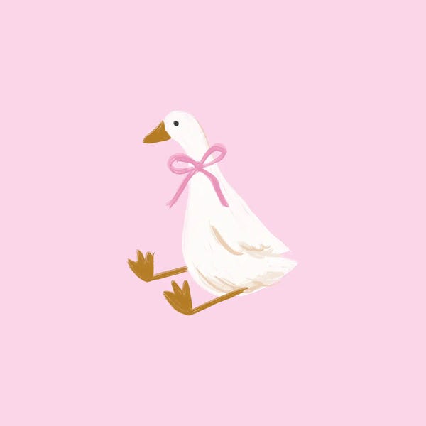 Canvas Print: Silly Goose Bubble Gum Color Background by Ephrazy Graphics