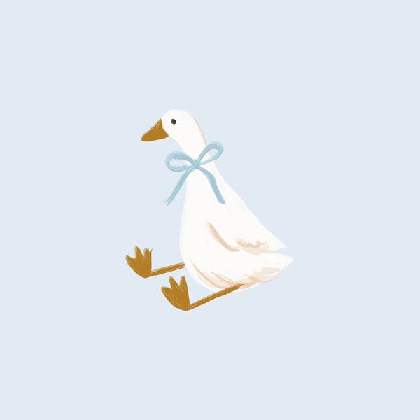 Canvas Print: Silly Goose Baby Blue Color Background by Ephrazy Graphics