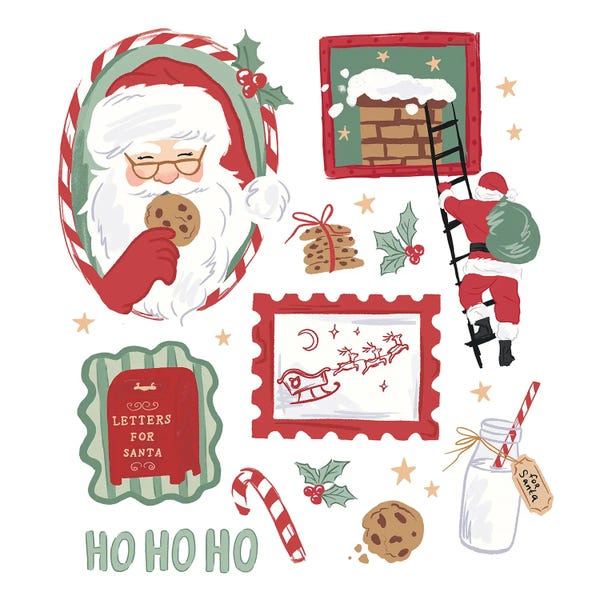 Santa Claus Eating Cookies