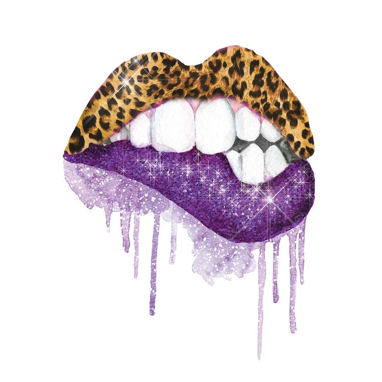 Leopard Violet Glitter Lips