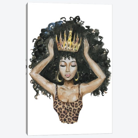 Afro Qween I Canvas Print #EPG2} by Ephrazy Graphics Canvas Artwork