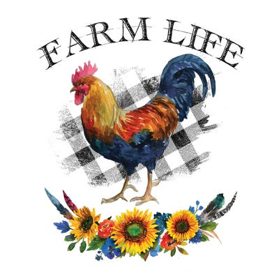 Farm Life Rooster by Ephrazy Graphics canvas print