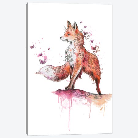 Fox Mandala Canvas Print #EPG35} by Ephrazy Graphics Art Print