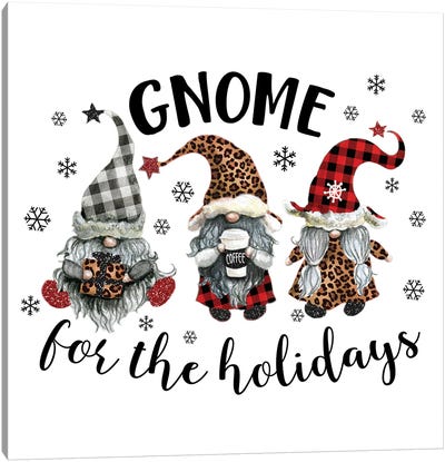 Gnome For The Holidays Canvas Art Print - Christmas Gnome Art