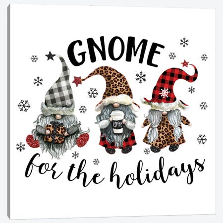 Gnome For The Holidays Canvas Print #EPG37} by Ephrazy Graphics Art Print
