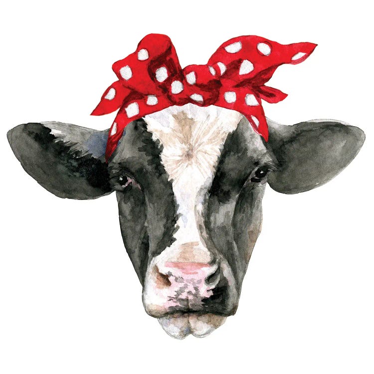 Cow Head With Headband by Ephrazy Graphics canvas print