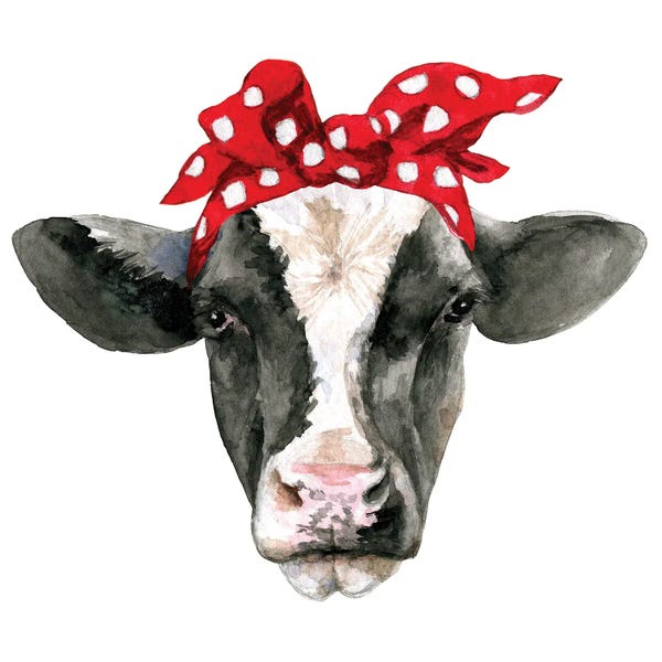 Kitchen: Cow Head With Headband by Ephrazy Graphics