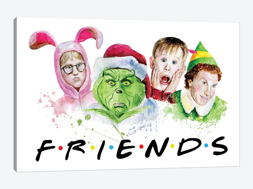 Christmas Friends by Ephrazy Graphics 1-piece Canvas Art Print