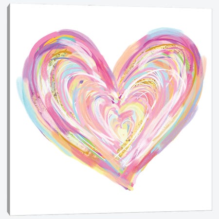 Valentine's Day Colorful Heart Canvas Print #EPG51} by Ephrazy Graphics Canvas Art